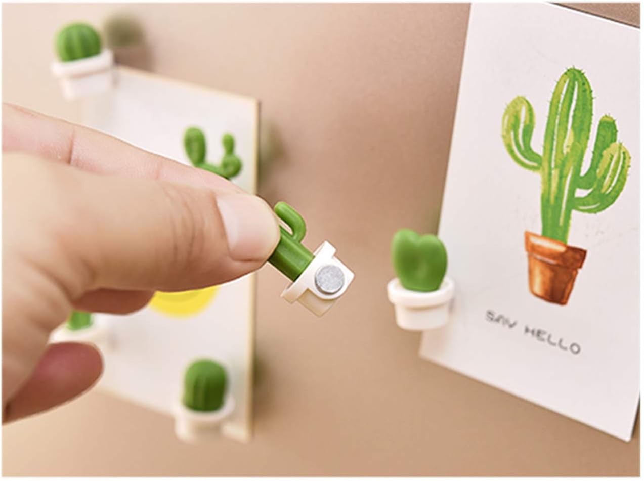 【12Pcs Mini Cactus Fridge Magnets Set】Adorable Resin Magnet Collection with Strong Hold for Refrigerator, Whiteboard, Office & Home Décor