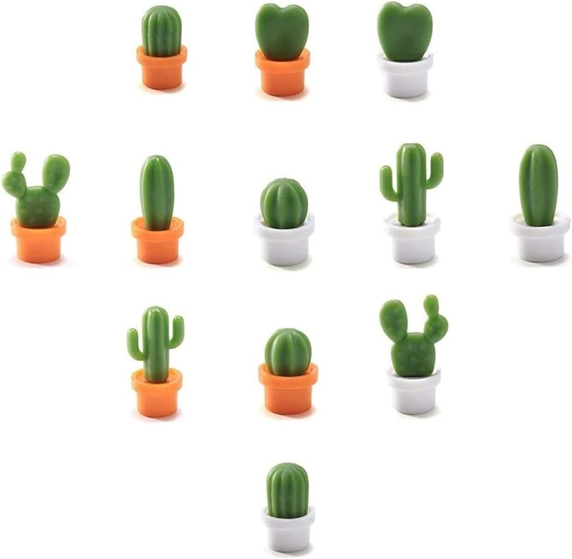 【12Pcs Mini Cactus Fridge Magnets Set】Adorable Resin Magnet Collection with Strong Hold for Refrigerator, Whiteboard, Office & Home Décor