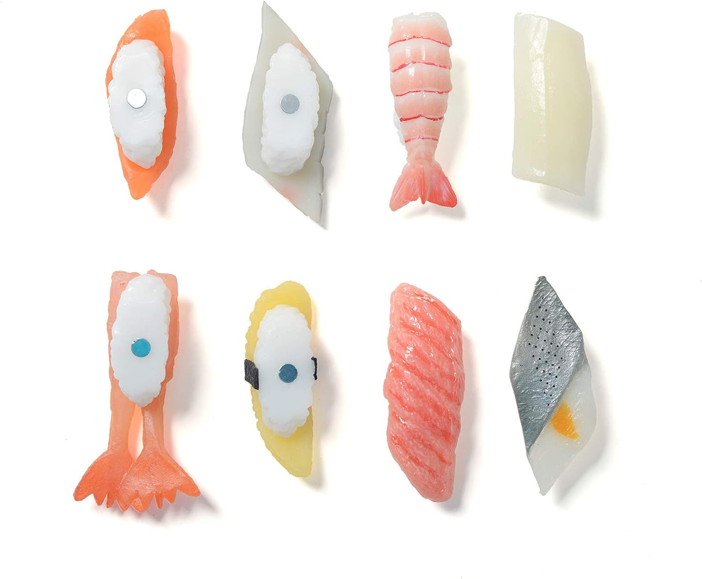 【8Pcs 3D Sushi Fridge Magnets】Creative Decorative Magnets with Strong Hold for Refrigerator, Whiteboard & More