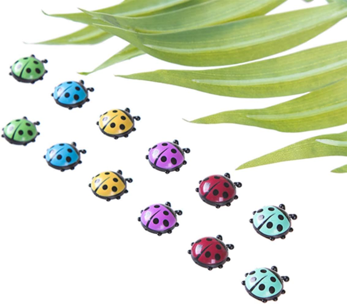 【12Pcs Mini Ladybug Fridge Magnets Set】Cute 3D Magnet Collection Strong Hold Small & Practical for Refrigerator, Whiteboard, Office & Home Decoration