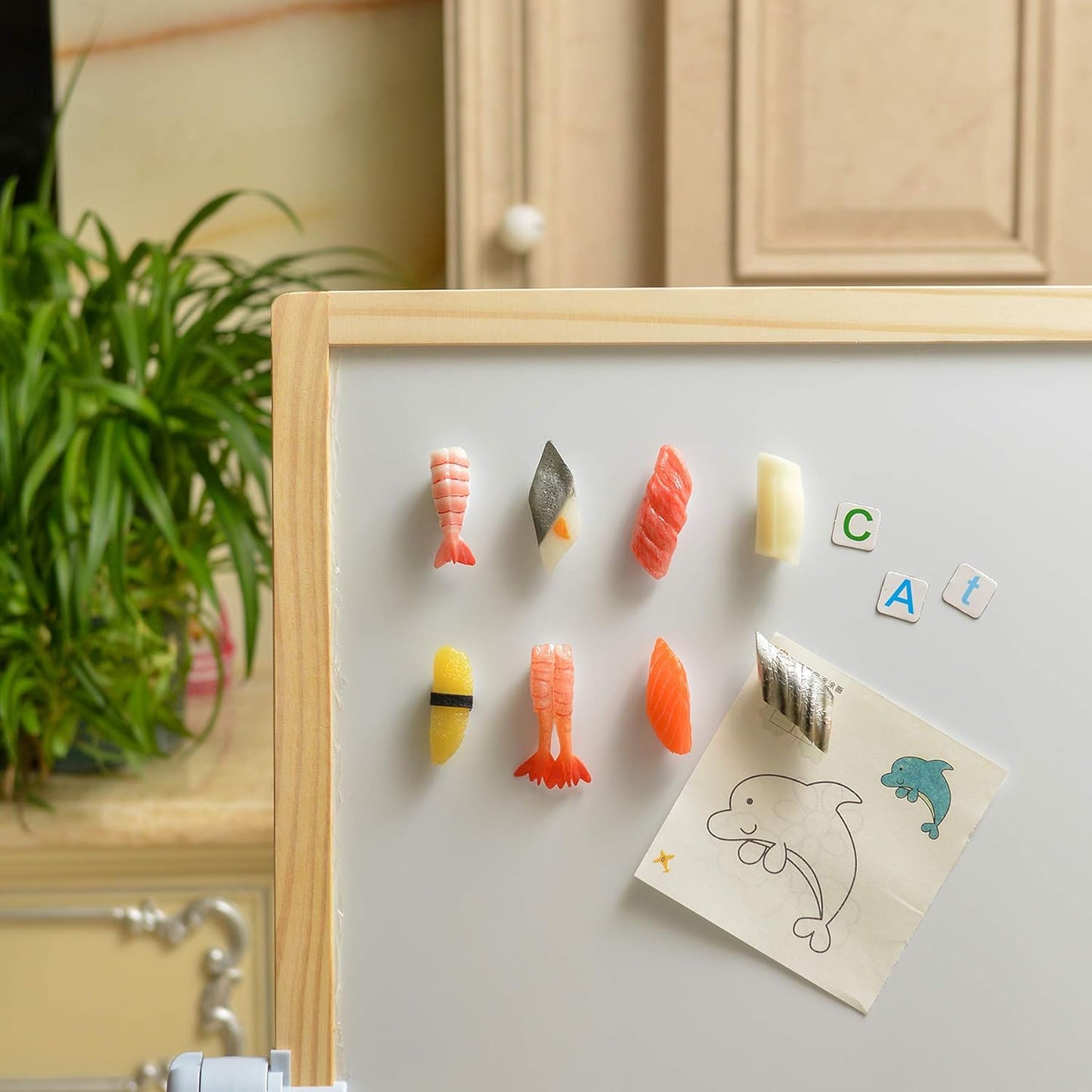 【8Pcs 3D Sushi Fridge Magnets】Creative Decorative Magnets with Strong Hold for Refrigerator, Whiteboard & More
