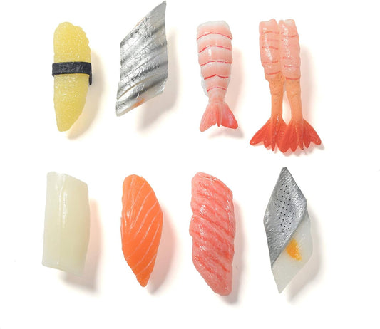 【8Pcs 3D Sushi Fridge Magnets】Creative Decorative Magnets with Strong Hold for Refrigerator, Whiteboard & More